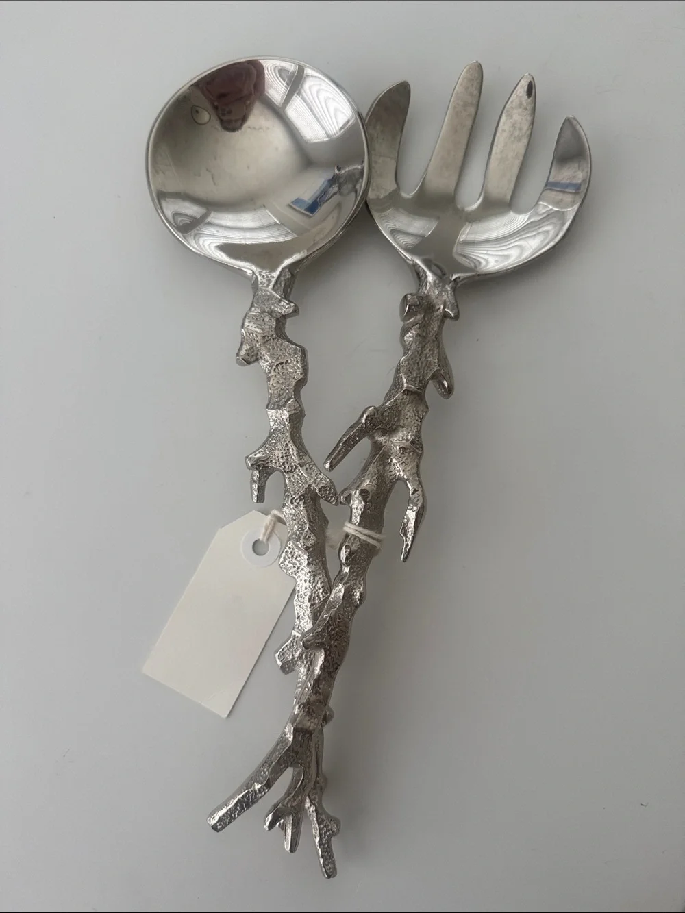 Michael Aram Silver Branch-Handle Salad Servers